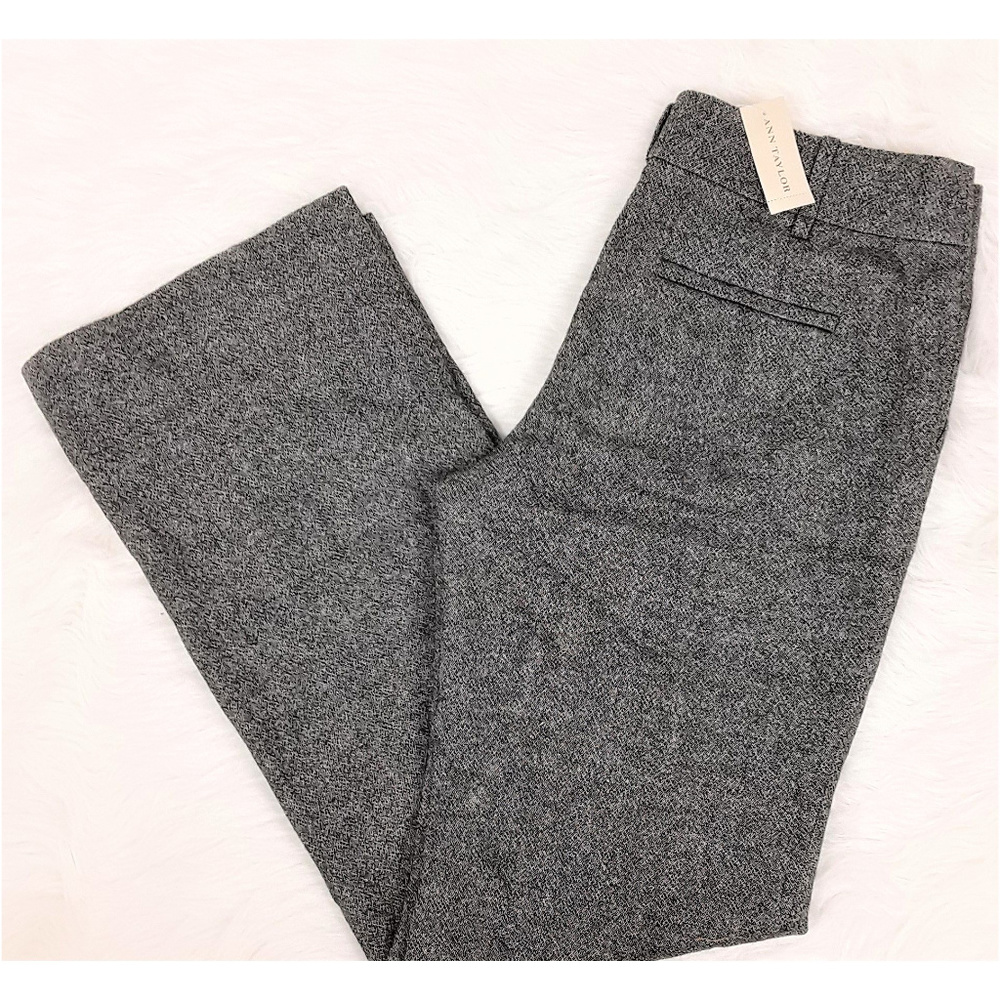 Ann Taylor 8 Black Tweed Curvy Fit Trousers NWT